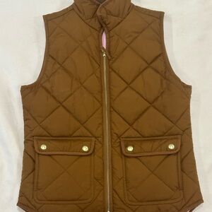 Jcrew Factory Brown Quilted Vest with Pockets